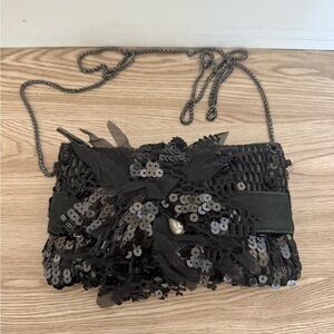 Chic Black Sequin Mini Bag NEW